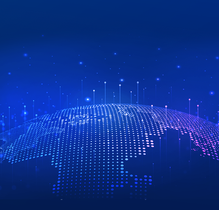 A graphic depicting a digitally enhanced globe.