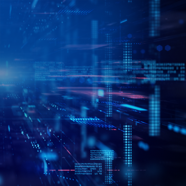An abstract graphic with a cyber feel.